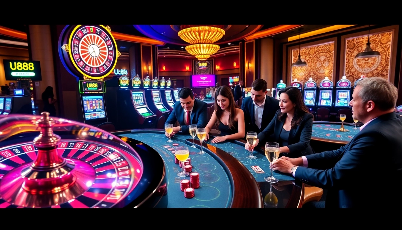 Join the excitement at U888 with vibrant casino tables and engaged players.