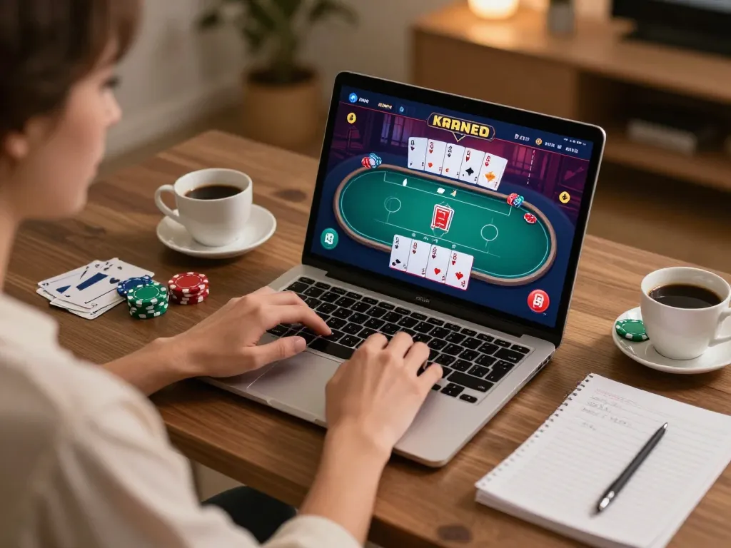Engaging in an online poker game on 789 win with vibrant interface and strategic setup.