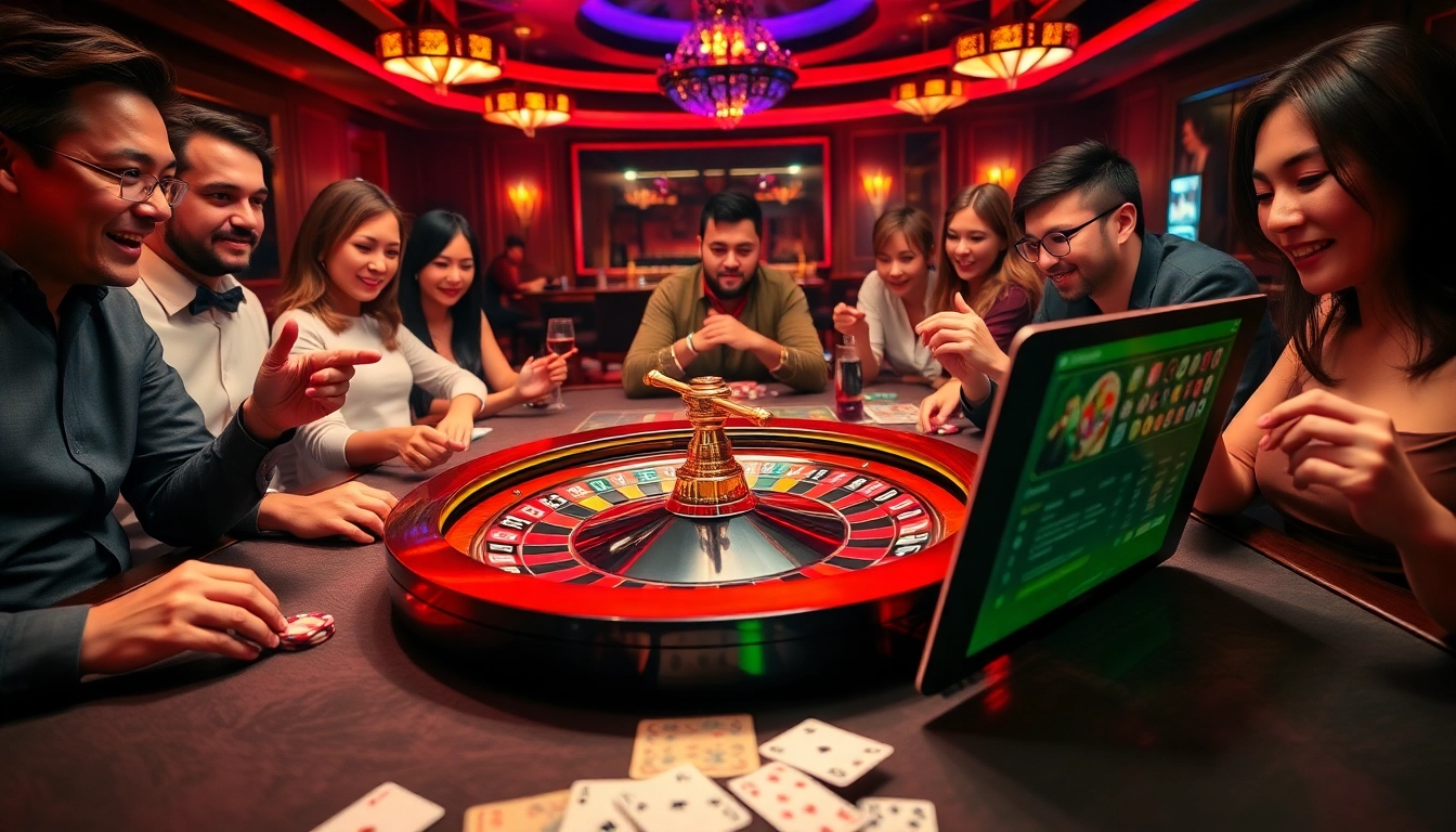 Engaging players experience thrilling games using free credit live22 at an exciting casino table.
