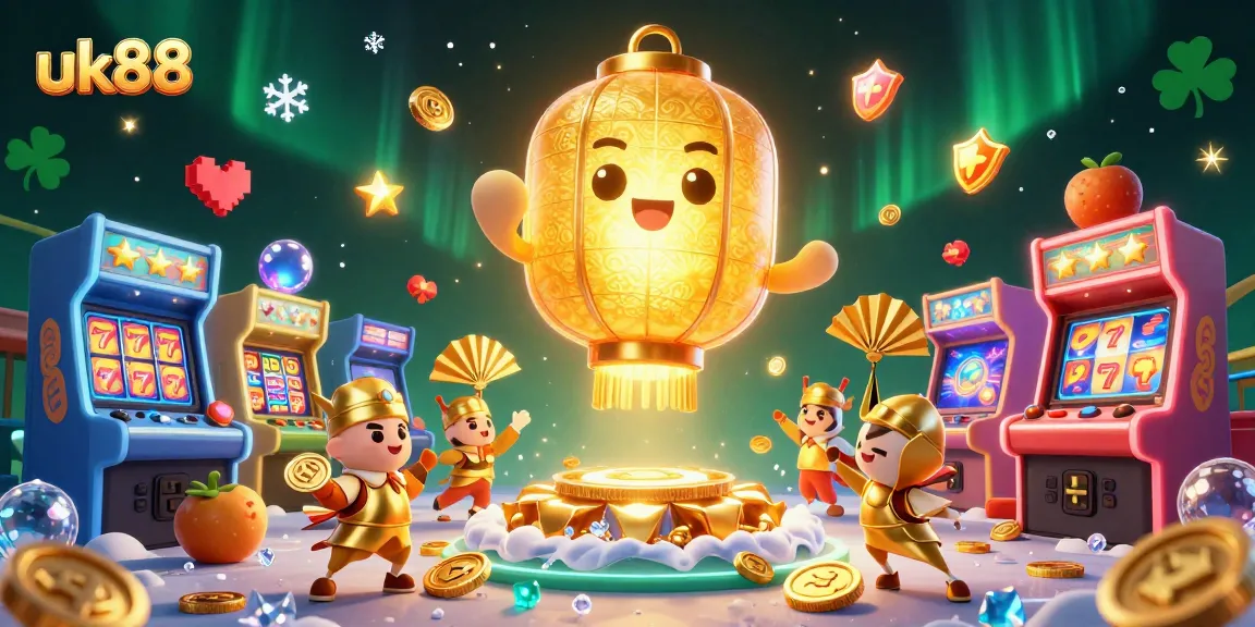 uk88 showcases a vibrant night market casino scene filled with animated characters and dynamic gaming elements.