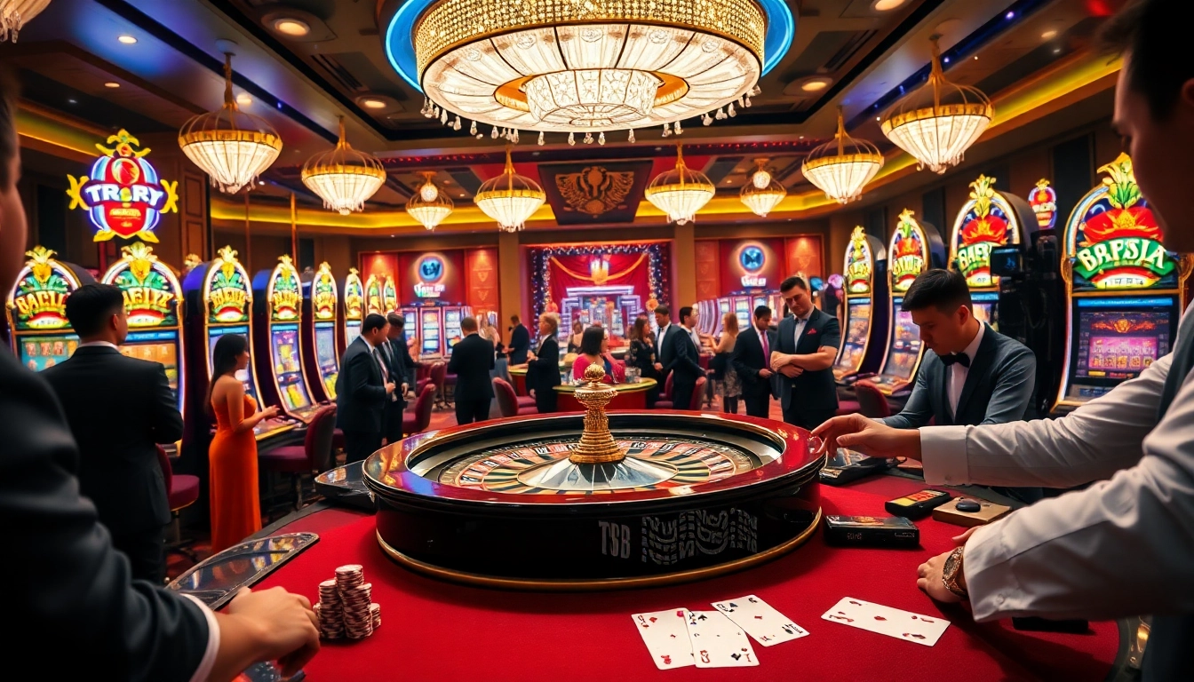 Experience the thrill of gaming at tg88 casino with vibrant roulette wheels and engaging players.