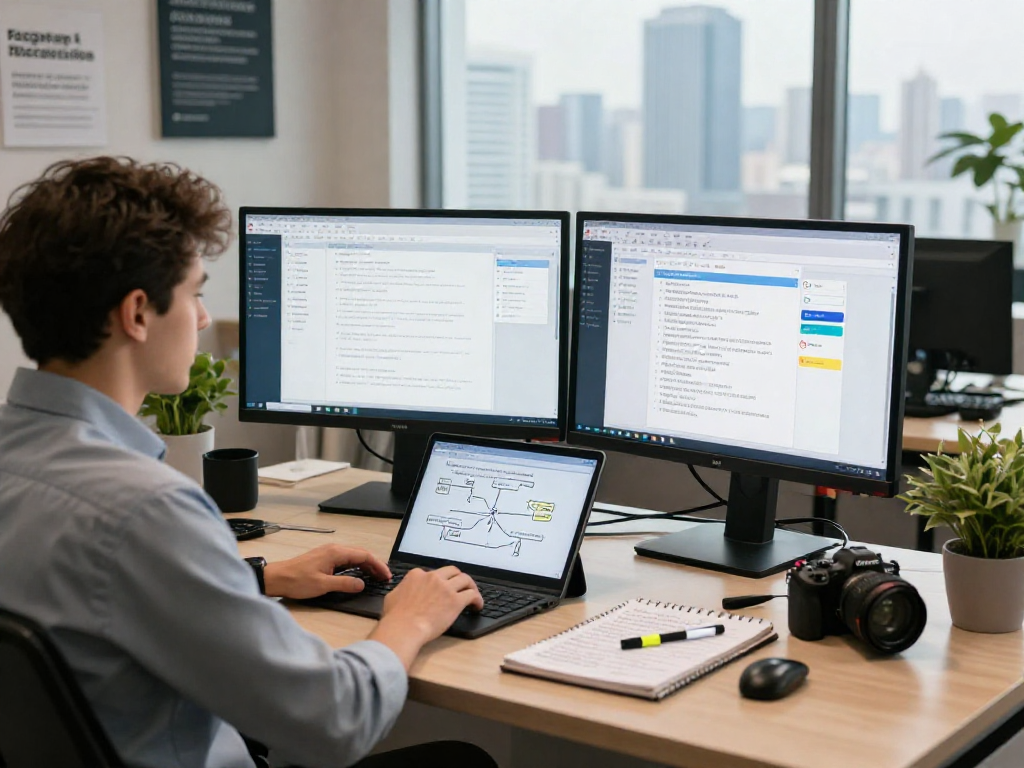 Document fraud detection tool being analyzed by a security analyst in a modern office.