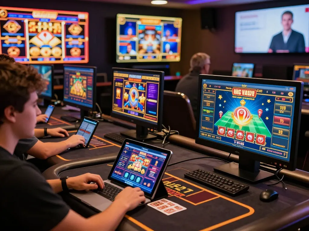 Engaging online gambling experience with 789P showcasing interactive game displays and vibrant atmosphere.