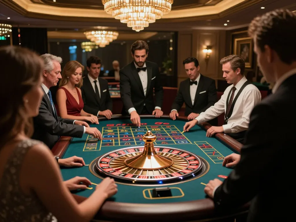 Players enjoying a lively roulette game at 58win com casino, showcasing strategic betting and excitement.