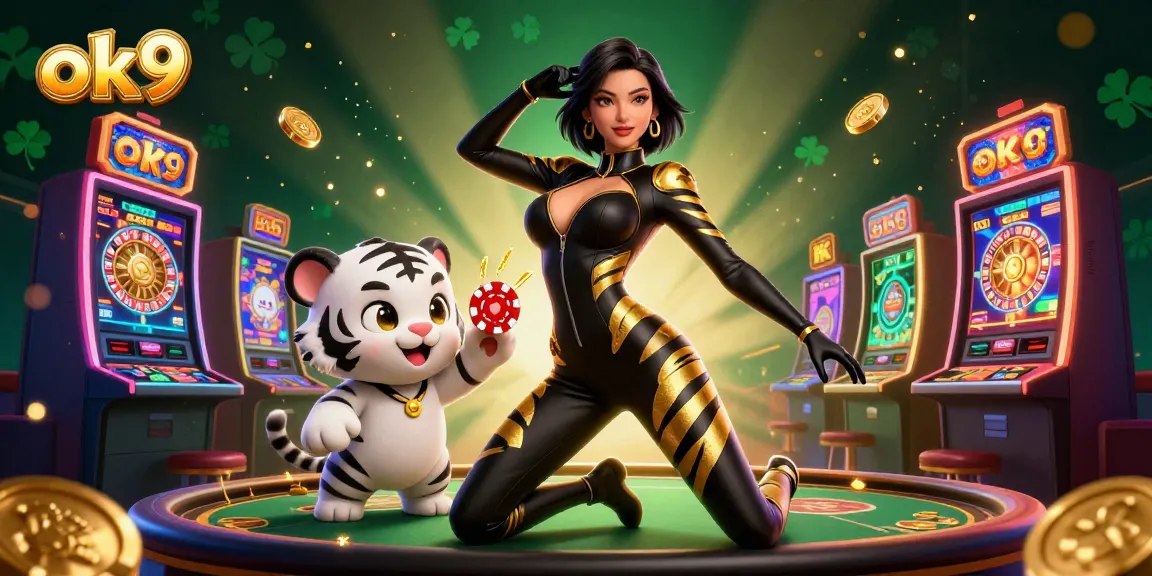 Win big at ok9! Exciting 3D casino scene with characters and vibrant game elements.