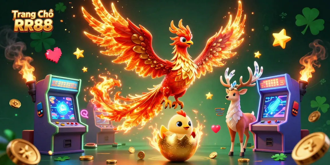 Engage with the thrilling world of Trang Chủ RR88 through vibrant casino gaming elements and magical characters.