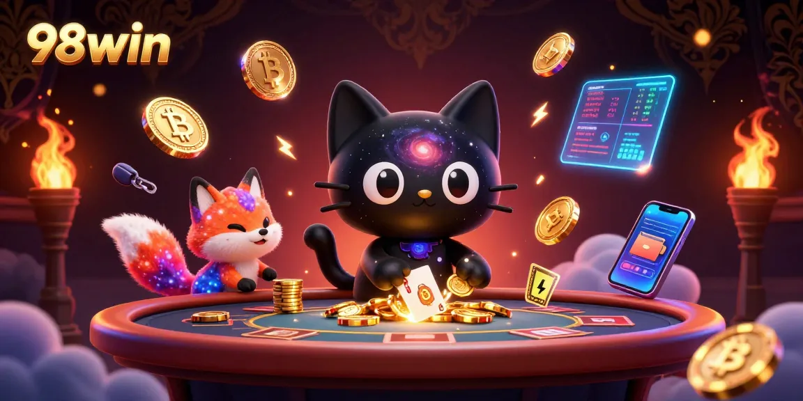 Engage in thrilling slot games at 98win with captivating cosmic elements pulling you to win.