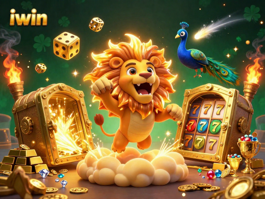 iwin brings excitement to the casino with a roaring sun lion and dazzling gold elements!