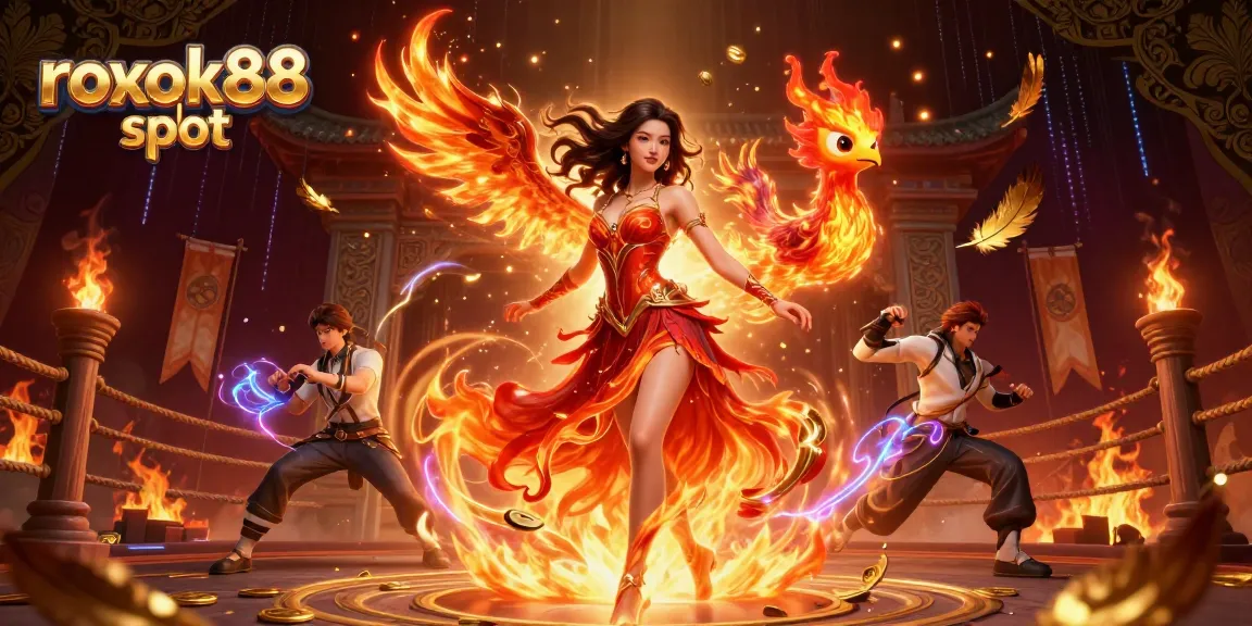 Engage with the excitement of rokok88 slot and ignite your winning potential in this vibrant casino illustration.