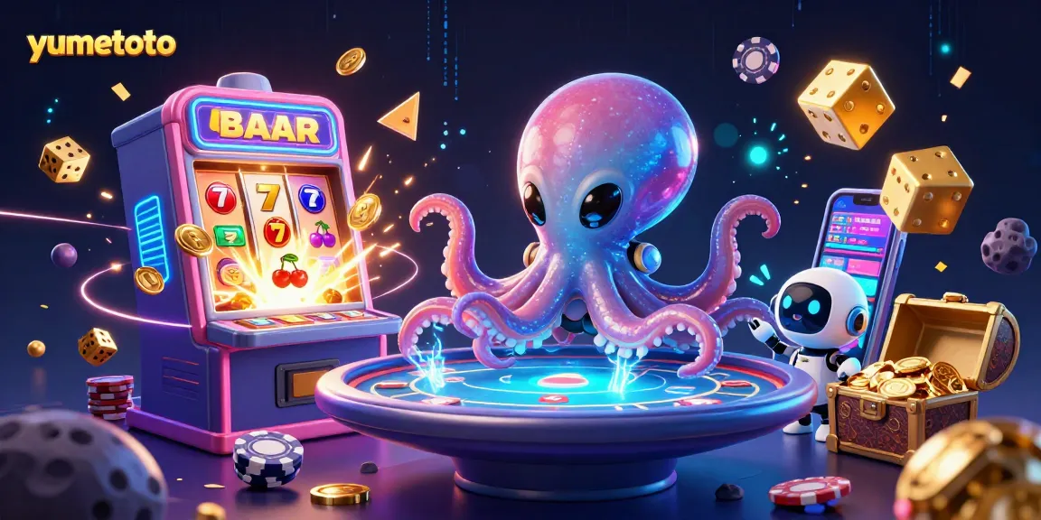 Experience the excitement at yumetoto with an alien octopus and jackpot winning symbols.