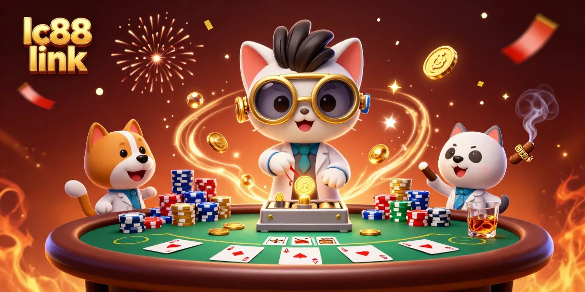 Engage in fun gaming adventures with lc88 link, featuring casino elements and playful characters.