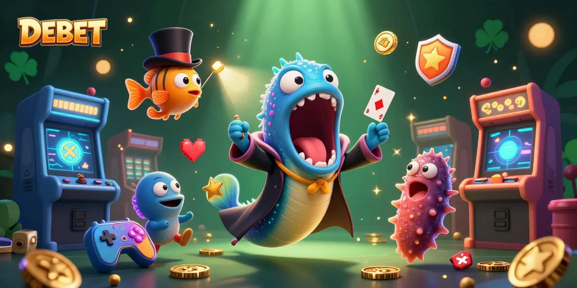 Experience the magic of DEBET as deep-sea characters perform thrilling casino tricks in a vibrant 3D scene.