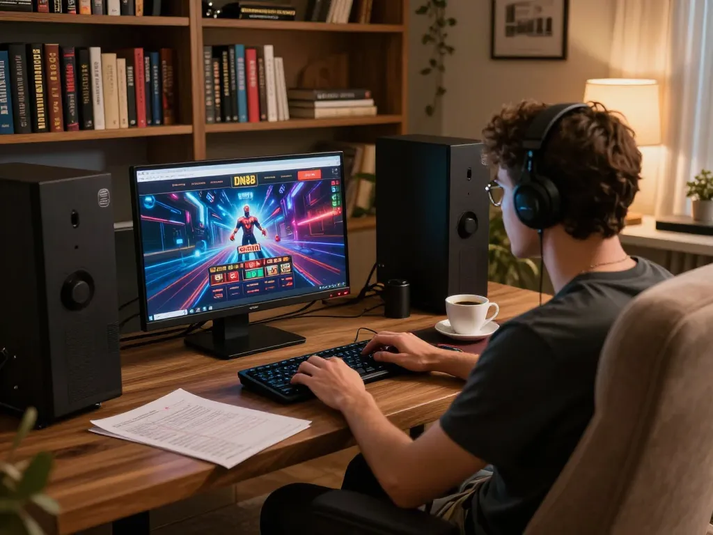 Engaging experience at trang chủ dn88 with an online gaming setup, showcasing strategy and comfort.
