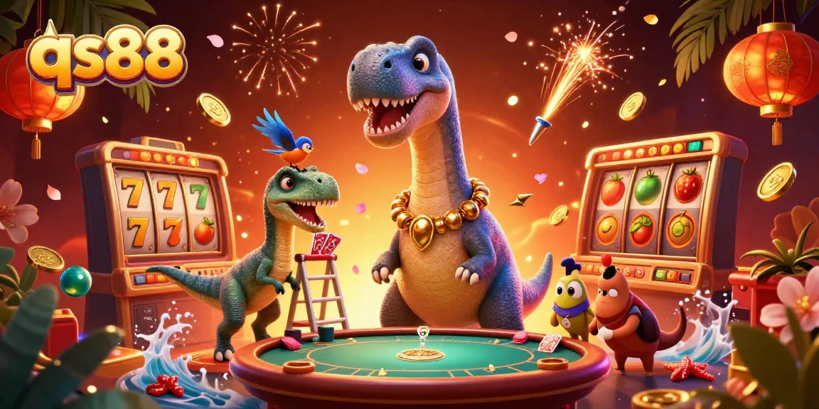Experience the excitement of qs88 with a vibrant casino scene featuring dynamic characters and rich game elements.