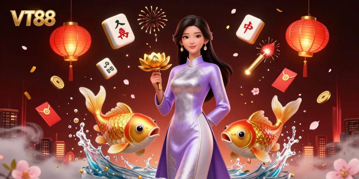 Experience the vibrant world of VT88 with expertly crafted casino elements and dynamic 3D artistry.