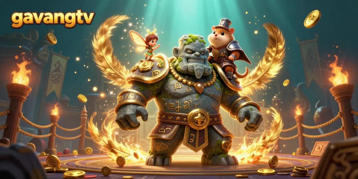 Engage in thrilling games at gavangtv with vibrant 3D casino characters showcasing luck and magic.