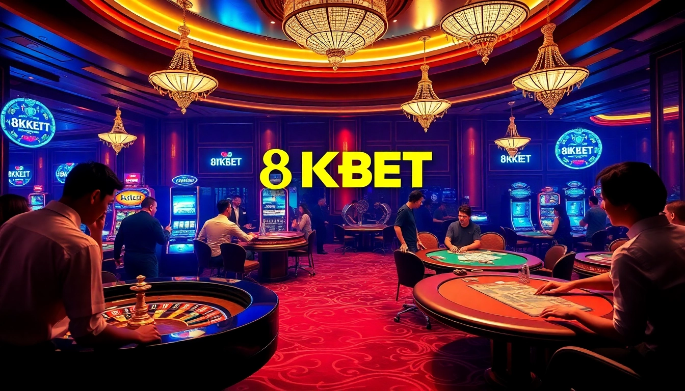 Players enjoying a thrilling gaming experience at 8KBET casino.