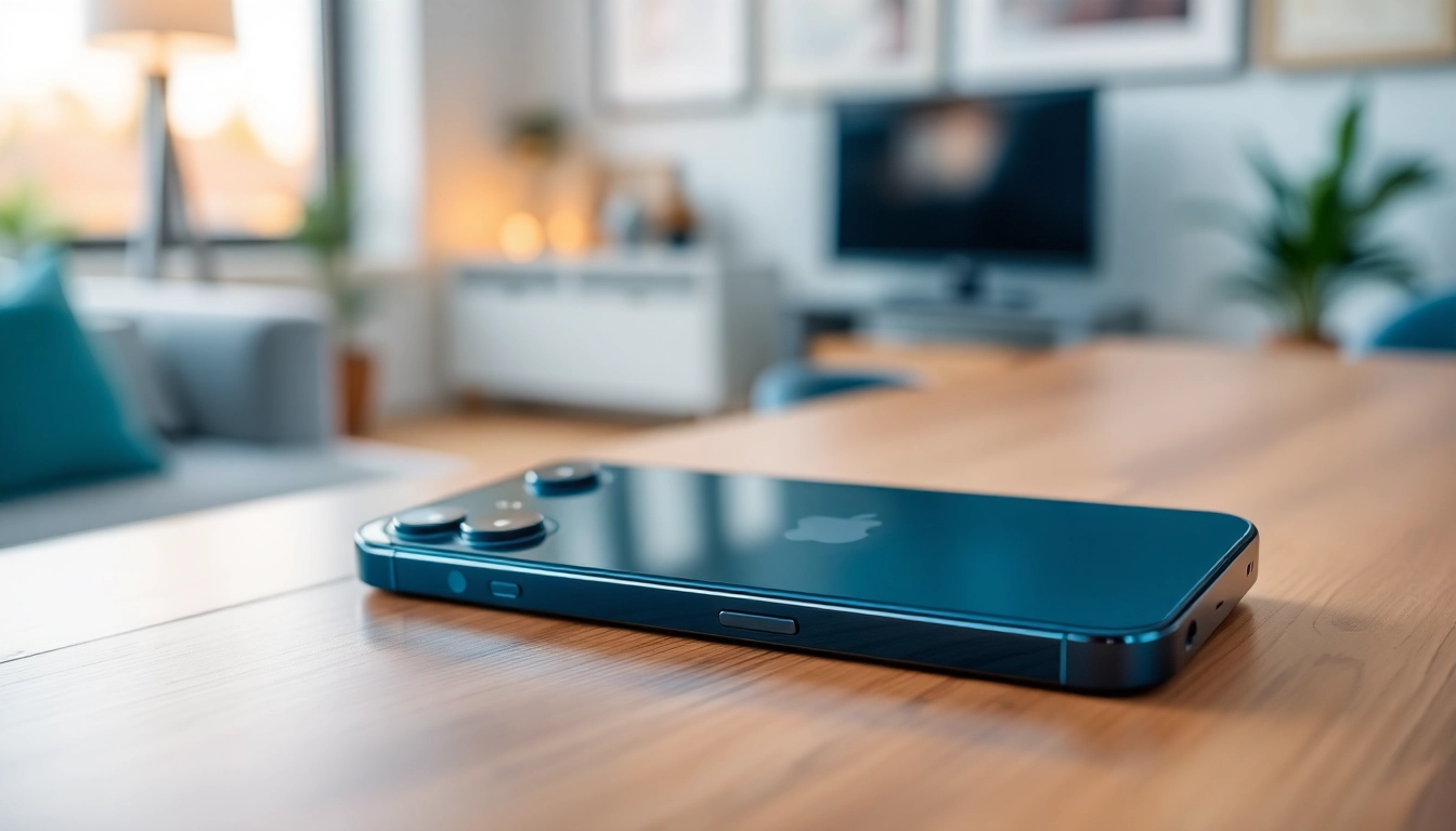 Captura del iPhone 13 128GB sobre una mesa elegante, mostrando su diseño y características únicas.