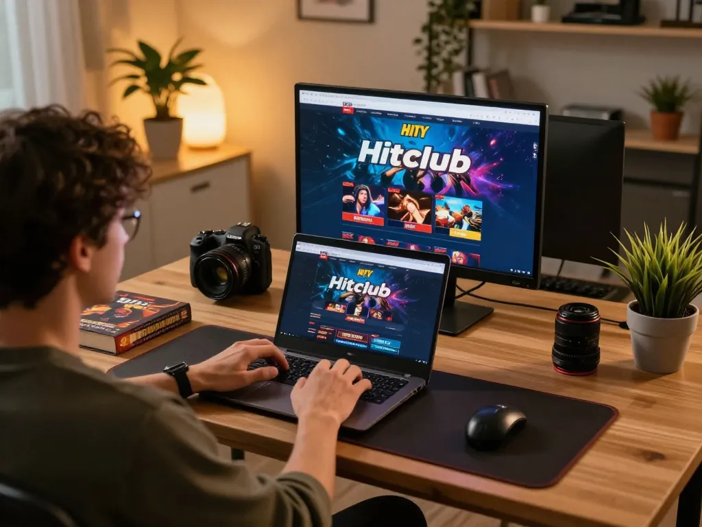 Engaging in online gaming at https://hitclub.im/ showcasing immersive gameplay and strategic focus in a cozy setting.
