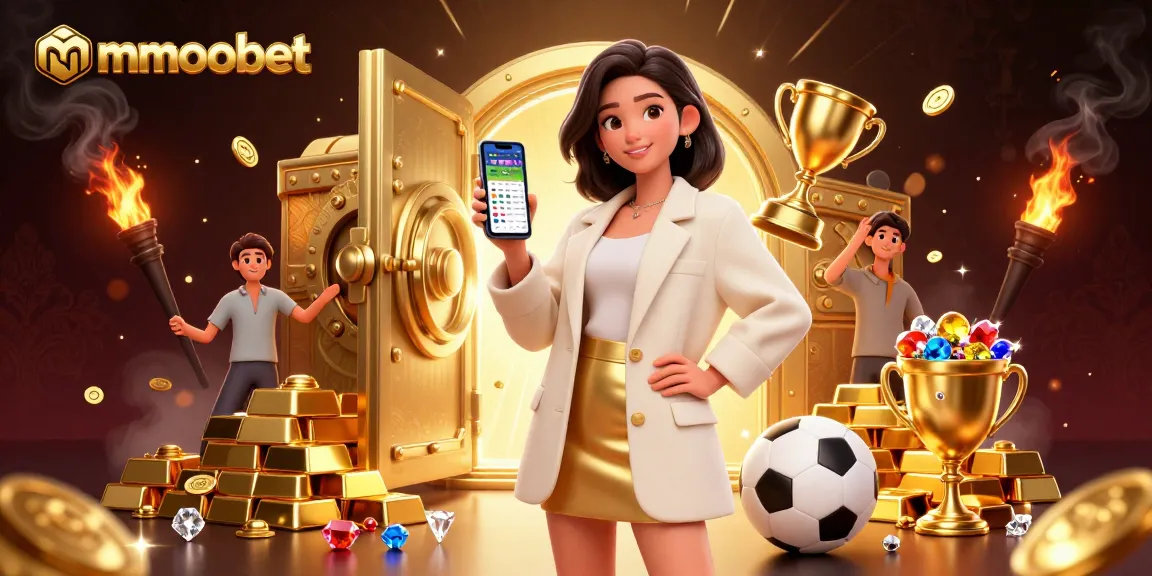 mmoobet presents a vibrant 3D illustration capturing the excitement of sports betting with engaging visuals.