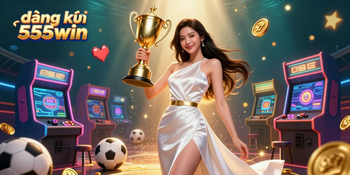 Experience the thrill of đăng ký 555win with a confident winner celebrating sports achievements in a vibrant casino atmosphere.