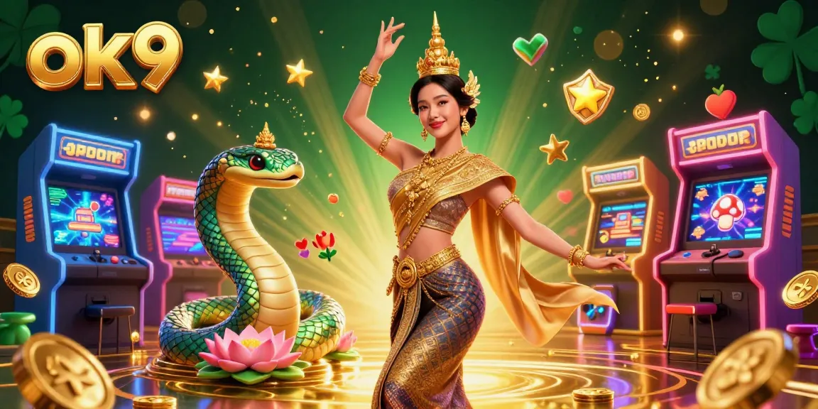 Bet on exciting games at ok9 featuring vibrant 3D Thai traditional elements in a stunning casino atmosphere.