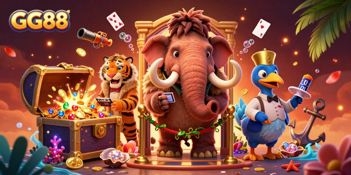 Engage in thrilling adventures at GG88's casino with vibrant characters and dynamic gaming elements.